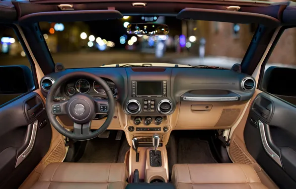 The wheel, salon, dashboard, Wrangler, Jeep