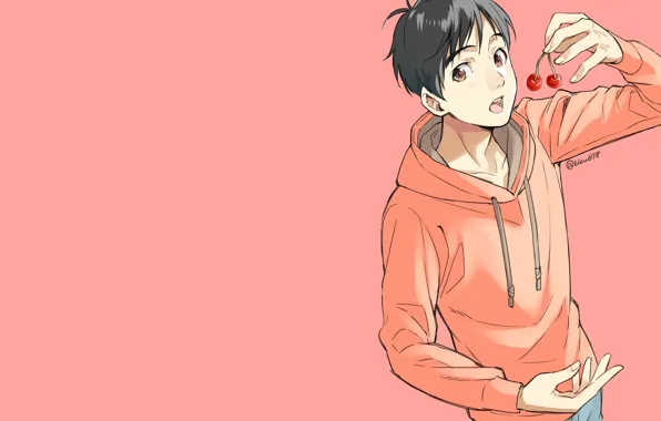 Background, art, guy, cherry, Yuri on Ice, Yuri on the ice, Katsuki Yuur The, Katsuki …