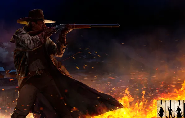 Fire, flame, shot, shoots, shooter, hunter, Hunt Showdown