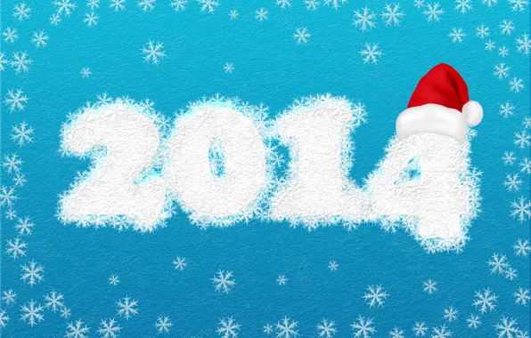 Picture snowflakes, holiday, new year, blue background, 2014