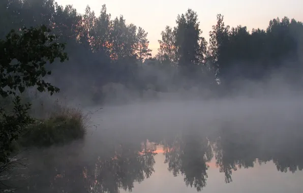 Lake, Ural, the morning rays of the sun, shural