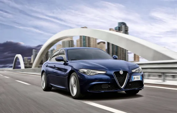 Picture Blue, Alfa Romeo, Alfa Romeo, The front, Giulia