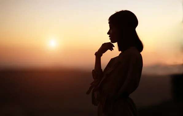 Girl, silhouette, Alessandro Di Cicco, Echoes