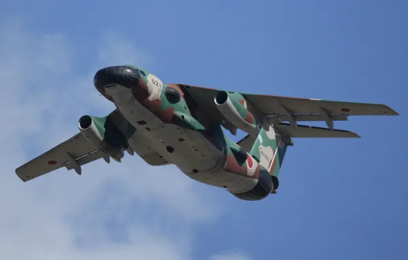 The plane, Kawasaki, BBC, military transport, twin-engine, Japan, C-1