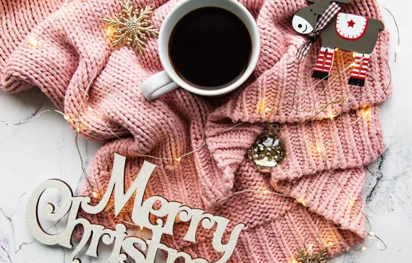 Winter, new year, coffee, Cup, Decoration, sweater, girled, Olena Rudo