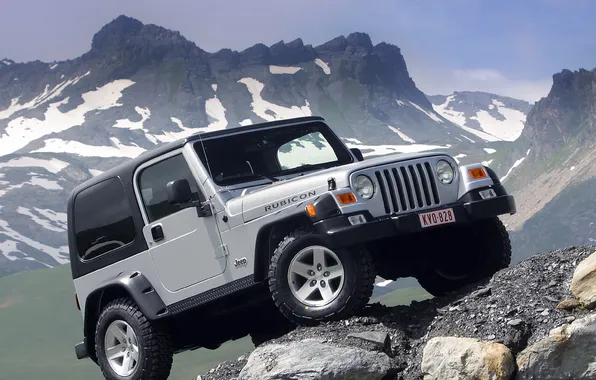 Mountains, jeep, SUV, the front, jeep, wrangler, Rubicon, Ringler