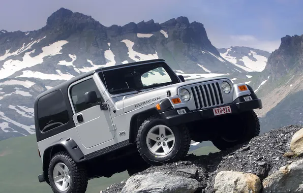 Mountains, jeep, SUV, the front, Wrangler, Ringler, Jeep, Rubicon