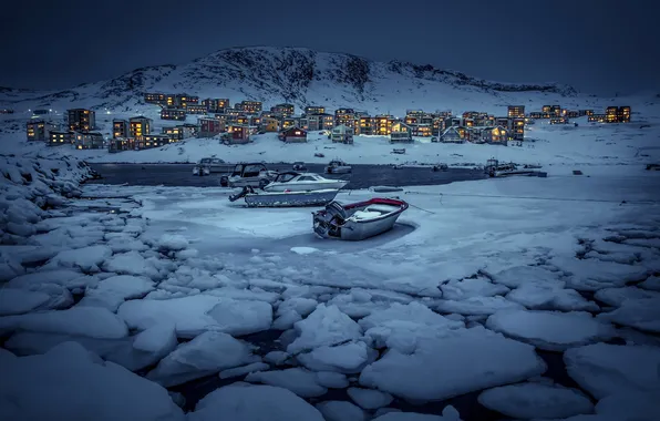 Picture night, Arctic, Greenland, Qinngorput, Nuuk