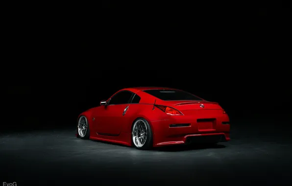 Picture red, Nissan, 350Z, rear