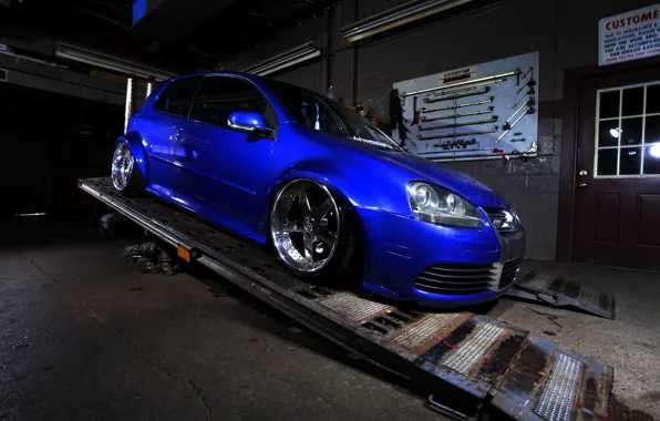 Blue, tuning, volkswagen, Golf, R32, golf, gti