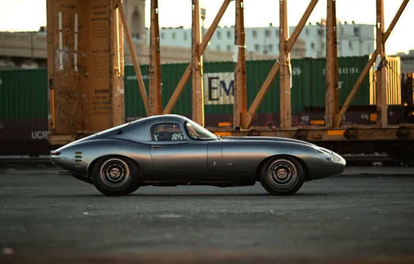 Picture Jaguar E-Type, Sports car, Side view, Streamlined