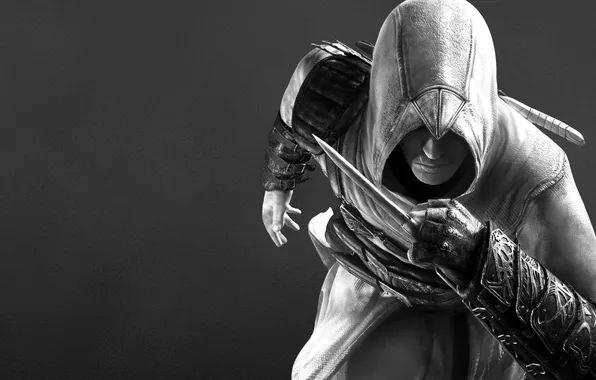 Picture black and white, Assassin’s Creed, Assassin's creed