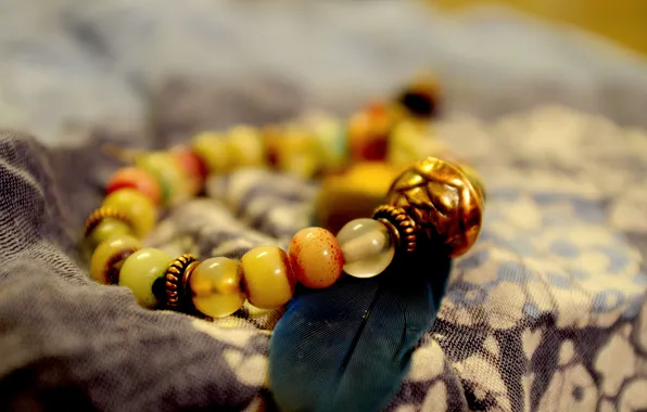 Pen, bracelet, beads