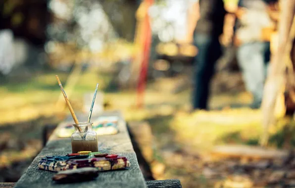 Background, paint, brush