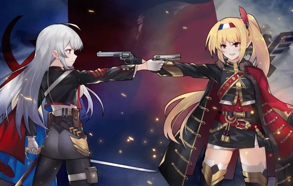 Wallpaper weapons, girls, guns, anime for mobile and desktop, section арт,resolution 4000x2144 - download