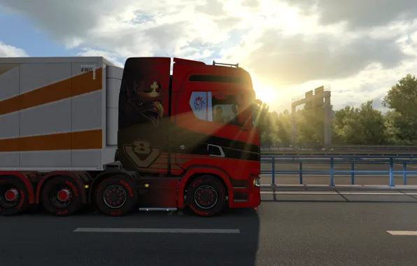 Truck, Scania, The truck, Train, Euro Truck Simulator 2, SCANIA, ETS 2, Scania S