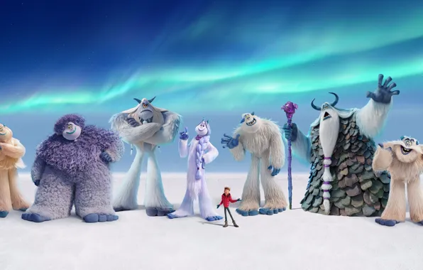 Snow, cartoon, people, cartoon, characters, Yeti, Smallfoot, Smallfoot