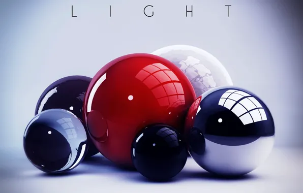 Picture colors, colorful, abstract, light, balls, rendering, digital art, geometry