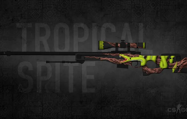 Snake, paint, awp, workshop, cs go, custom paint job, tropical spite