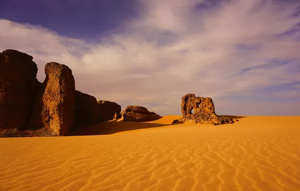 Picture sand, the sky, stones, desert, sugar, Algeria