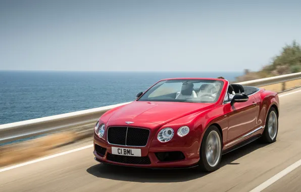 Road, sea, Bentley, Continental, GT, V8