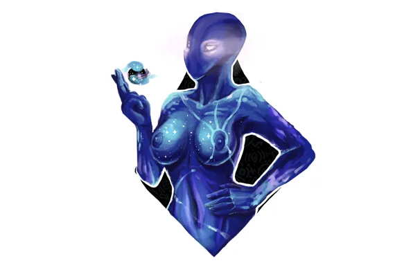 Chest, girl, art, Dota 2, Enigma, rule 63