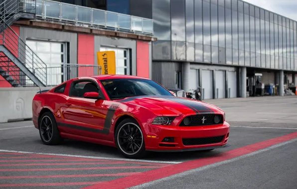 Picture Mustang, Ford, Red, 302, Boss