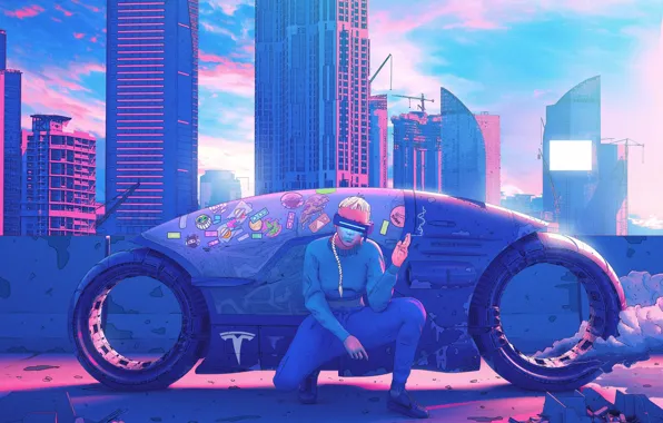 Figure, Future, People, Machine, Style, Building, Car, Art