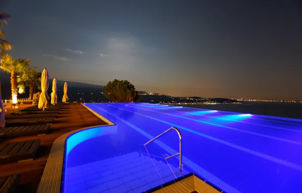 Picture night, pool, pool, night, landscape.