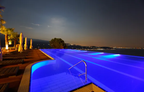 Night, pool, pool, night, landscape.