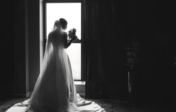 Black and white, wedding dress, Christina, Batraz Tabuev