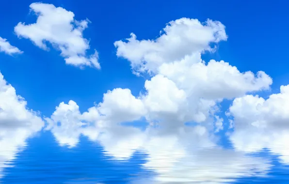 The sky, Nature, Clouds, Reflection
