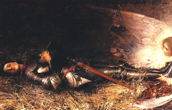 Picture Joy, 1895, George William, Wound of Joan of Arc