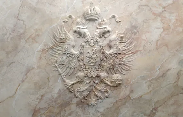 Picture marble, Russia, coat of arms