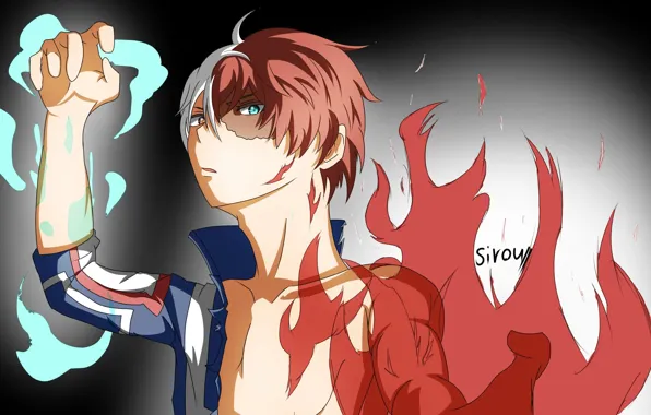 Art, guy, My Hero Academia, Boku No Hero Academy, Todoroki Shoto, My Hero Academy