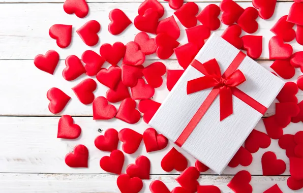 Picture red, tape, box, gift, hearts