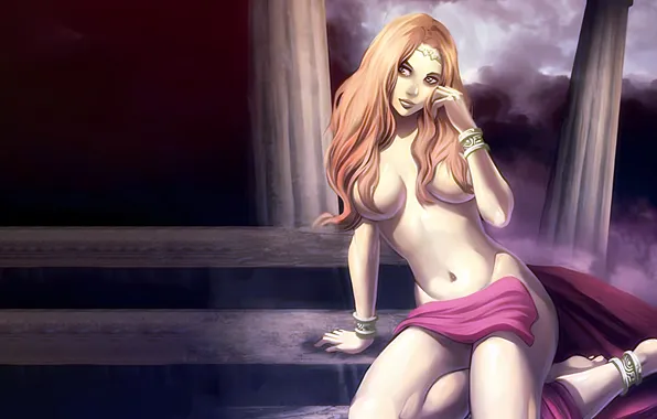 Girl, sexy, Mythology, long hair, legs, boobs, anime, beautiful