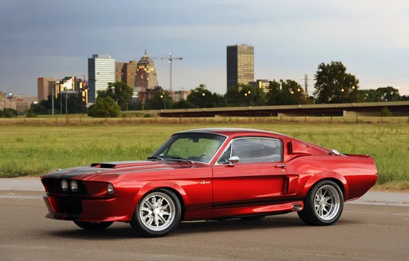 Picture red, the city, mustang, 2011, classic, shelby gt500cr