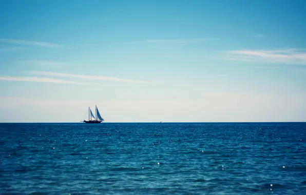Picture the sky, the ocean, sailboat, boat on the blue ocean
