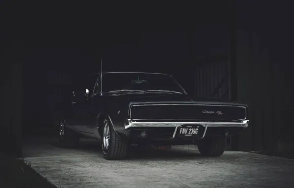 Photography, Dodge Charger, garage, 1968, Roscoe Rutter