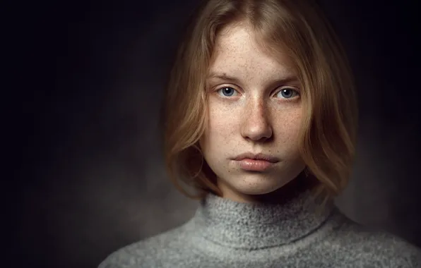 Portrait, freckles, Lithuania, Vilnius, Portrait photography, Mindaugas Navickas, Terese