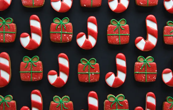 Texture, cookies, Christmas, gifts, New year, figures, glaze, design