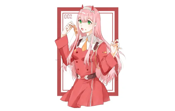 Girl, frame, 002, Darling In The Frankxx, Cute in France, Zero Two