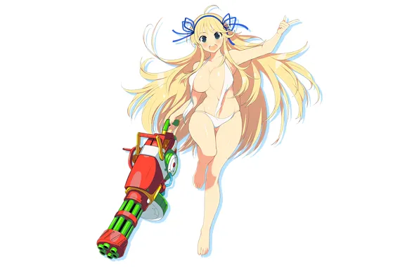 Girl, sexy, cleavage, green eyes, long hair, boobs, anime, beautiful