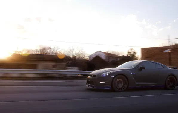 Road, speed, blur, nissan, dark, gtr