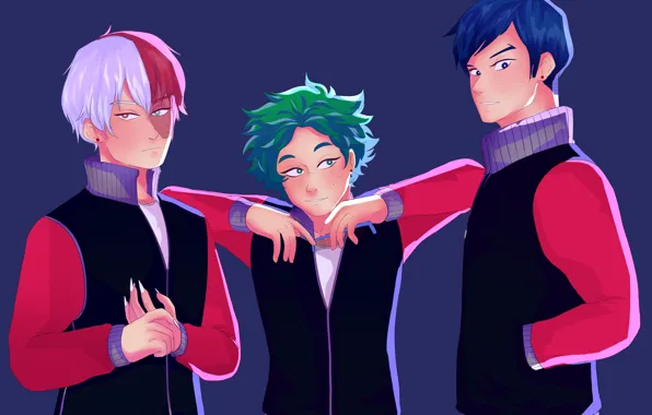 Background, anime, art, guys, Boku no Hero Academy, My heroic academia