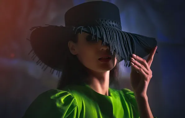 Picture girl, portrait, hat