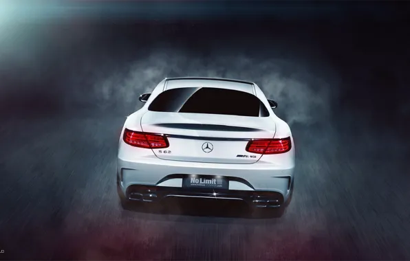 Mercedes-Benz, Car, AMG, Coupe, White, Rear, S63