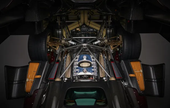 Roadster, supercar, Pagani, supercar, under the hood, Utopia, 2024, car engine
