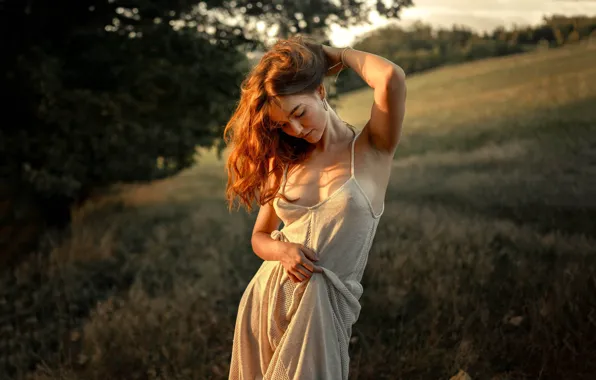 Nature, figure, dress, curls, Jiri Tulach, Jiří Tulach